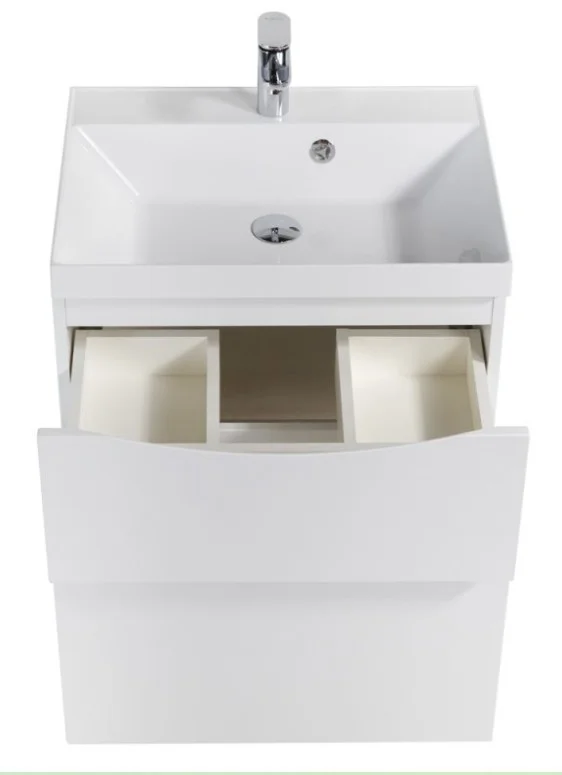 Приобрести тумба подвесная с раковиной belbagno marino-600-2c-so-bl-p 60 см, bianco lucido