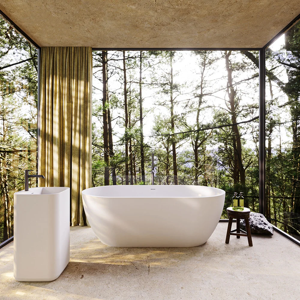 Приобрести cezares отдельностоящая ванна solid surface 160х80 см, белая czr-stylus-160-80-54-ssb