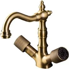 Boheme Смеситель для раковины Royale Cristal, высокий, бронза\черные кристаллы 312-Royal/CRST Black