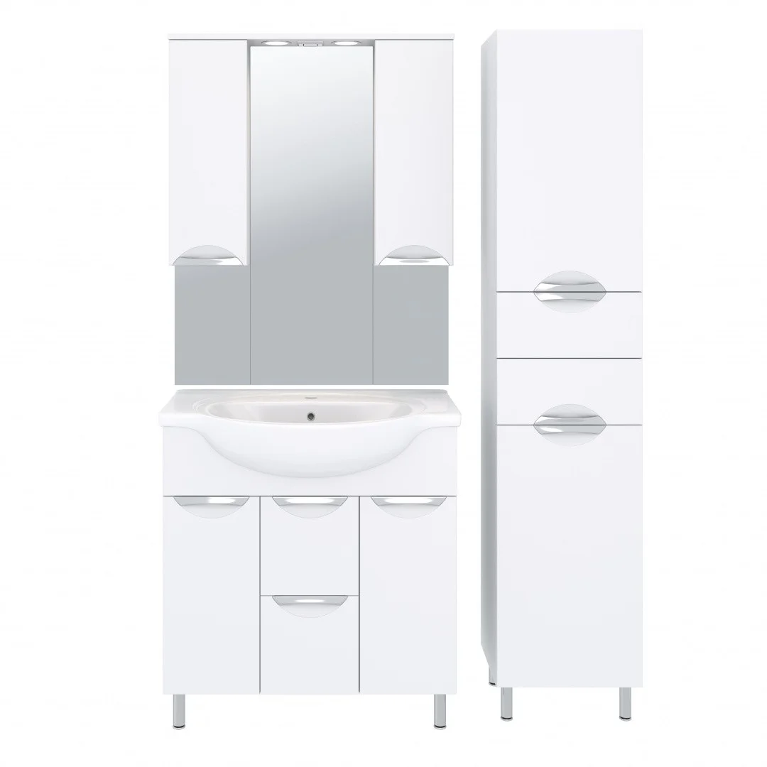 Приобрести aqua de marco зеркало-шкаф eleganse 80 см, белый\хром 1080cele