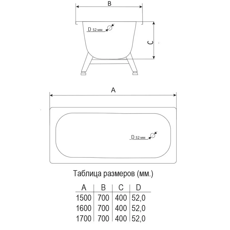 Приобрести ванна стальная виз marion 160х70 см, белый ирис m-61903