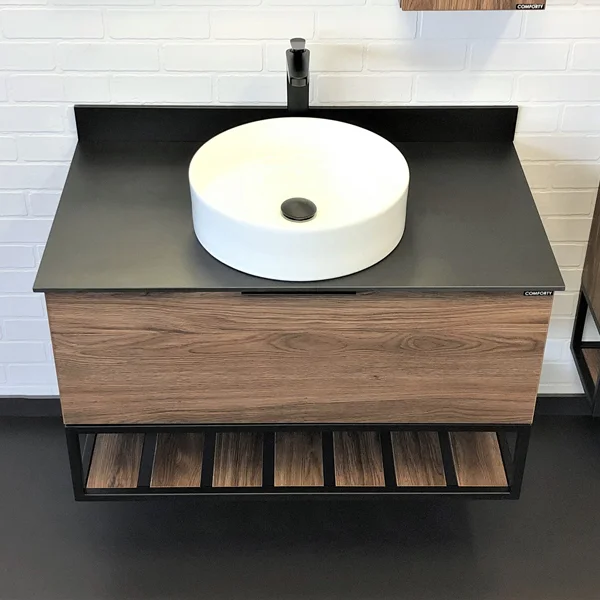 Приобрести сomforty тумба со столешницей и раковиной порто-90 дуб тёмно-коричневый