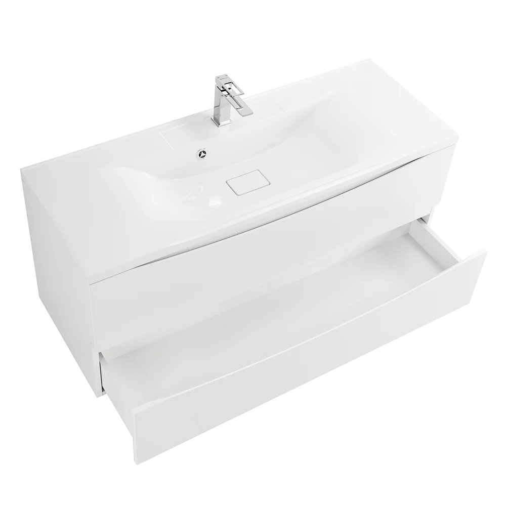 Приобрести belbagno тумба с раковиной marino 120 см, подвесная bianco opaco, белая раковина
