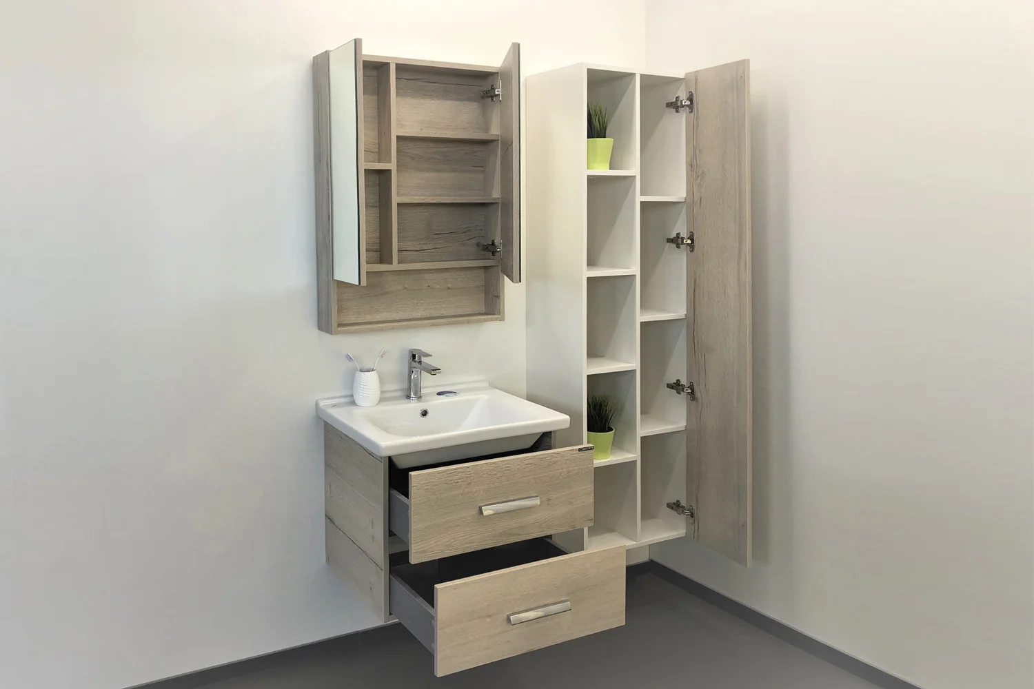 Приобрести сomforty зеркало-шкаф "парма-60" дуб дымчатый