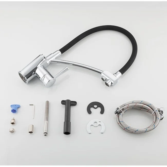 Приобрести gappo смеситель для кухни g4398-11 с фильтром и гибким изливом, хром\черный 99773