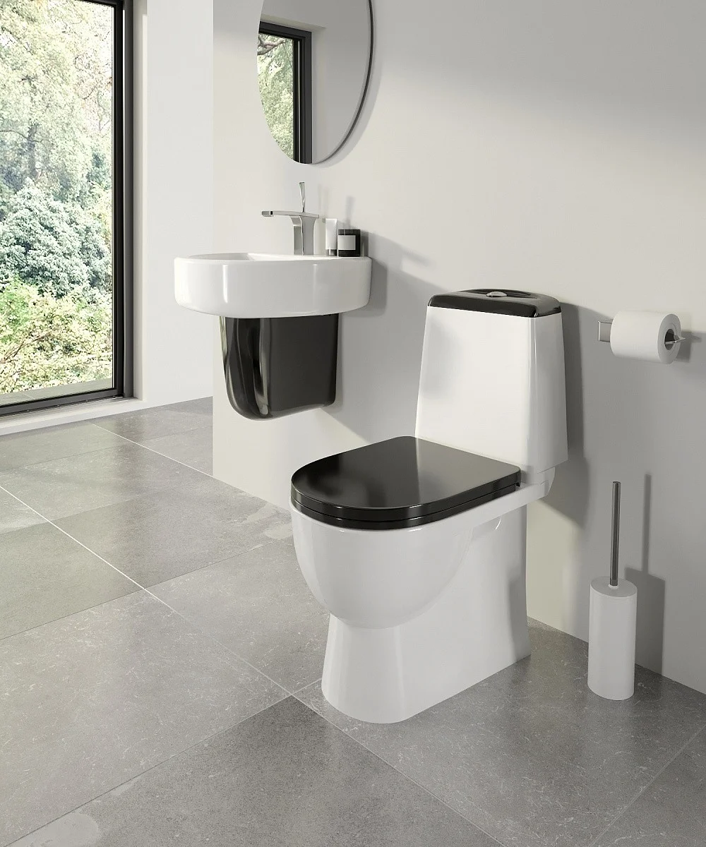 Приобрести sanita luxe best унитаз-компакт с быстросъемным сидением микролифт и черной крышкой