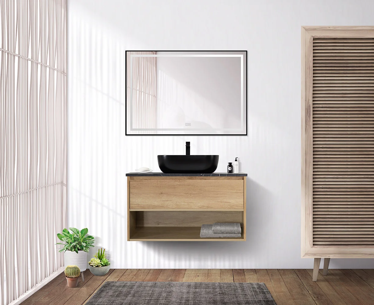 Приобрести belbagno тумба со столешницей kraft 100 см с ящиком и полкой, подвесная rovere nebrasca nature