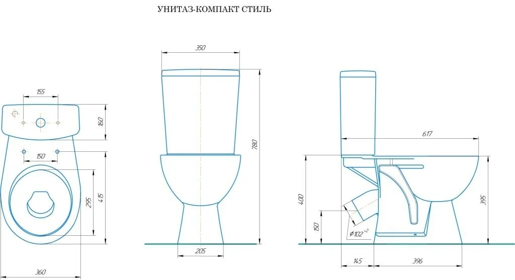 Приобрести rosa унитаз напольный стиль, белый, антивсплеск, сиденье полипропилен 39909