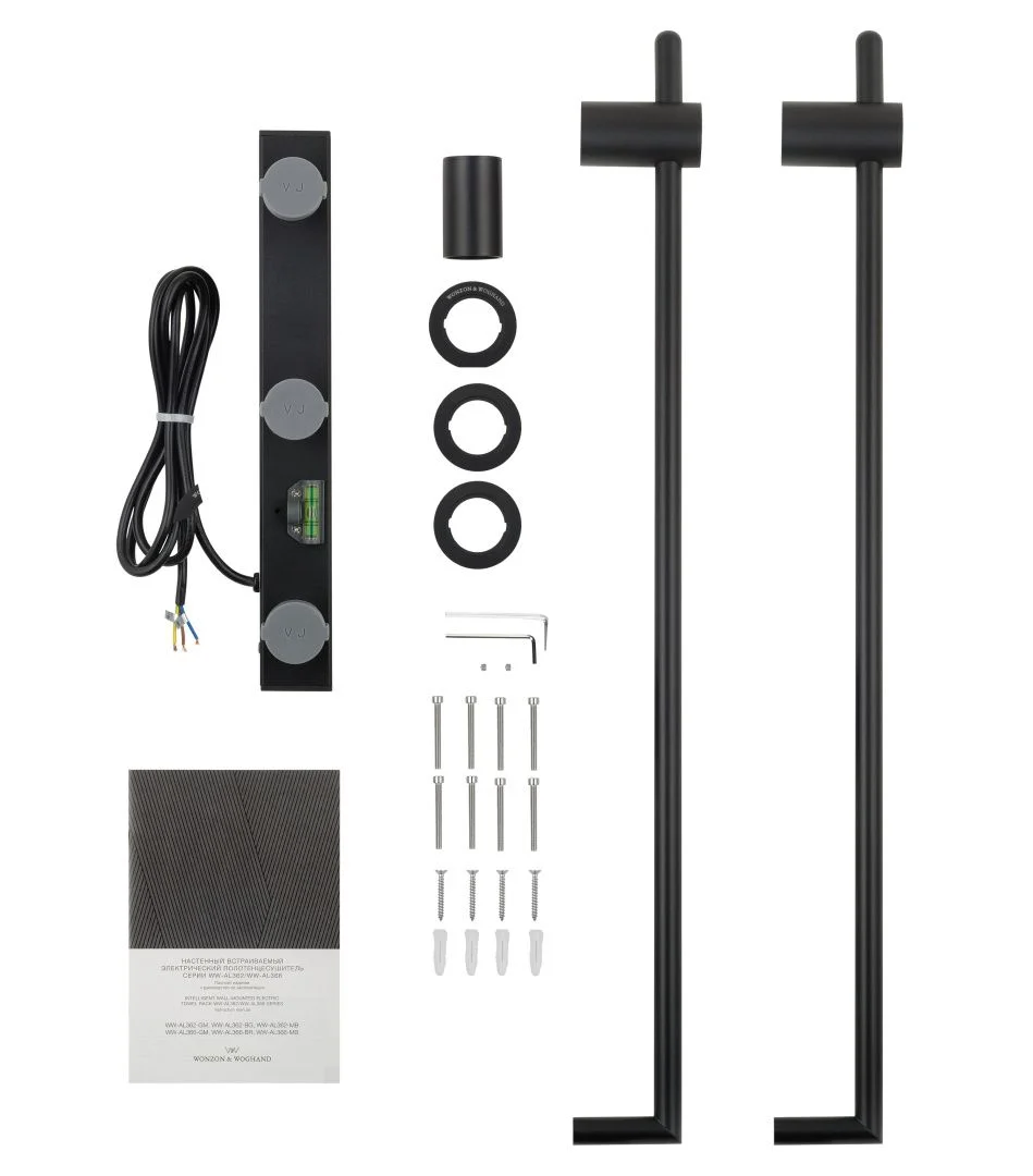 Приобрести полотенцесушитель электрический встраиваемый wonzon & woghand leipzig, черный матовый (ww-al3621-mb)