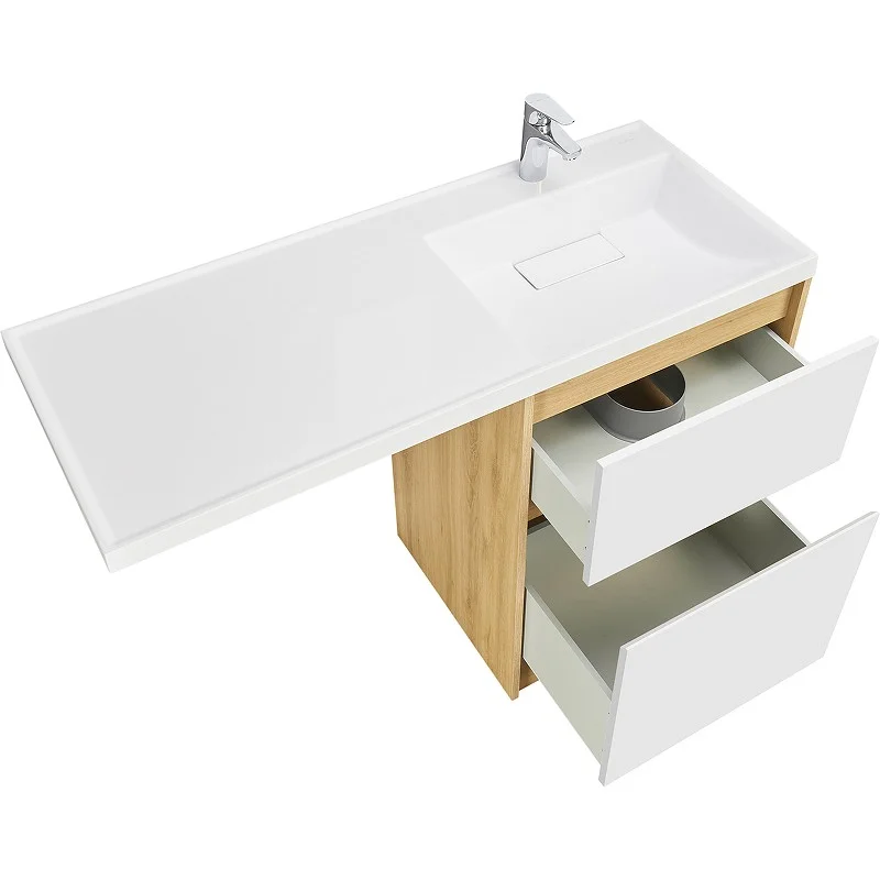 Приобрести тумба напольная с раковиной-столешницей акватон лондри 120 r/l, дуб сантана