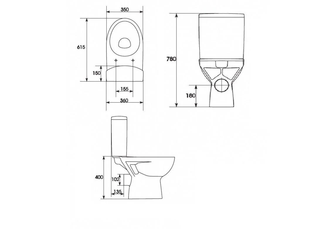 Приобрести напольный унитаз-компакт cersanit parva clean on 011 + крышка с микролифтом
