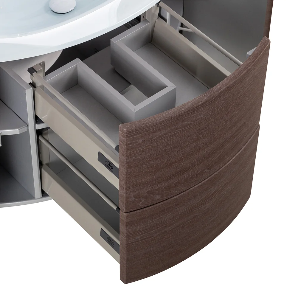 Приобрести cezares тумба подвесная с раковиной eden 91 см rovere scuro soft, стекло, коричневая 55070