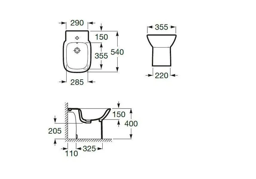 Приобрести биде напольное roca debba, 7.3579.9.400.0