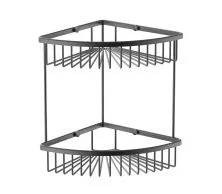 Полка для ванной 2-х ярусная WONZON & WOGHAND, Темный графит (WW-4128-BGM)