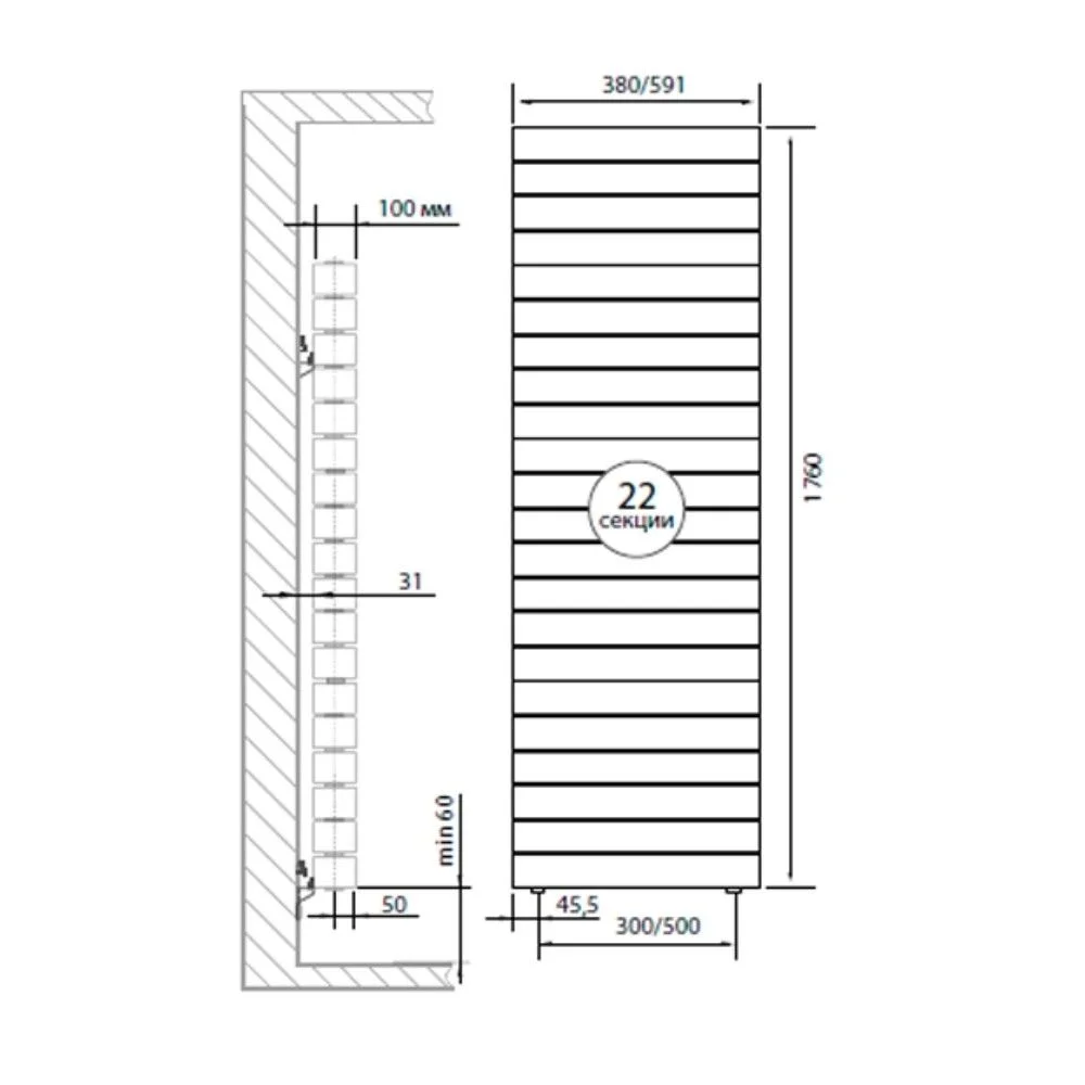 Приобрести royal thermo радиатор биметаллический pianoforte tower 500 /bianco traffico ( белый ) - 22 секц.