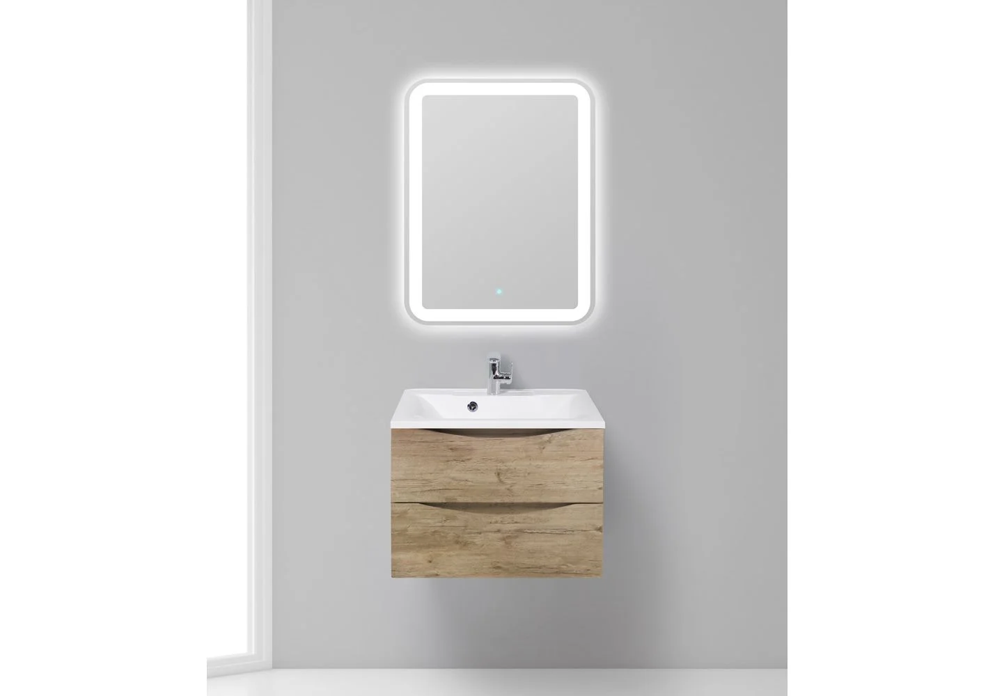 Приобрести тумба подвесная с раковиной belbagno marino-650-2c-so-rn-p 65 см, rovere nature