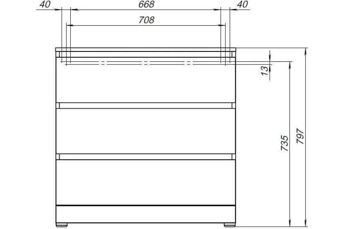 Приобрести aquanet комод сканди 80x48 см, дуб крафт (3 ящика)