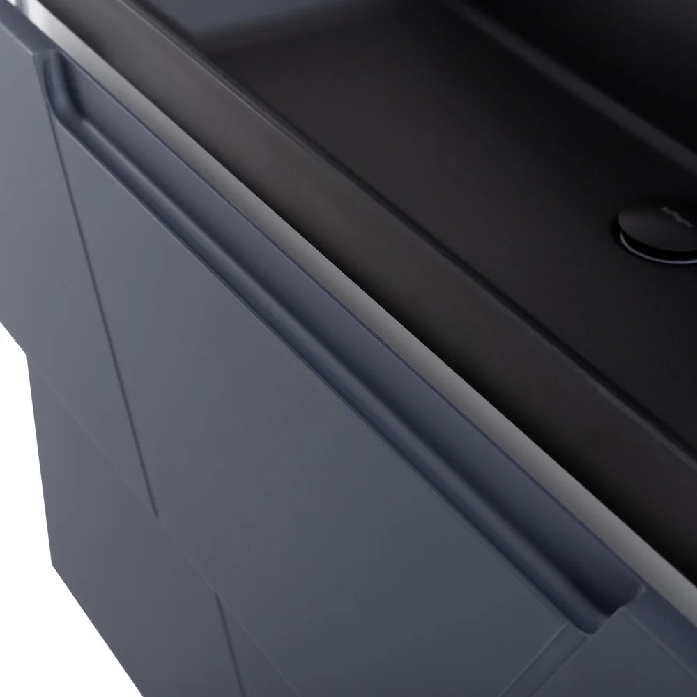 Приобрести belbagno тумба с раковиной vittoria 80 см, подвесная grigio opaco, чёрная раковина