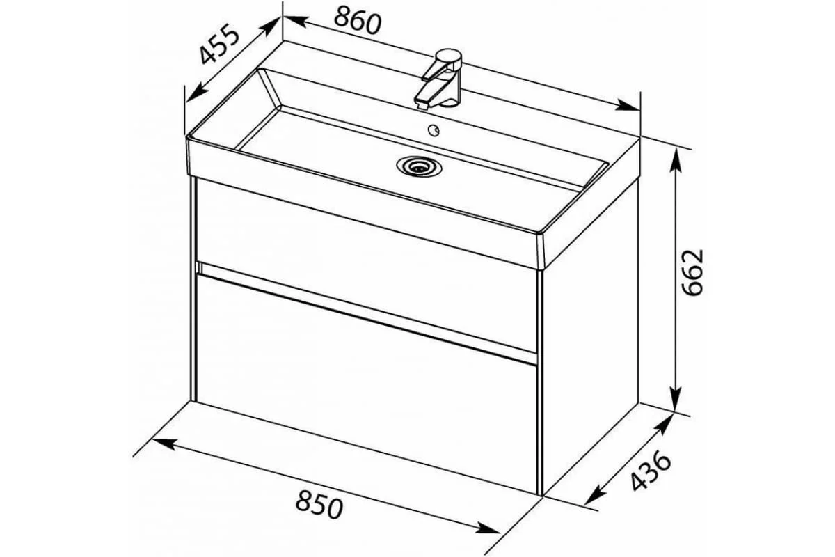 Приобрести aquanet тумба с раковиной бруклин 85 см, белая