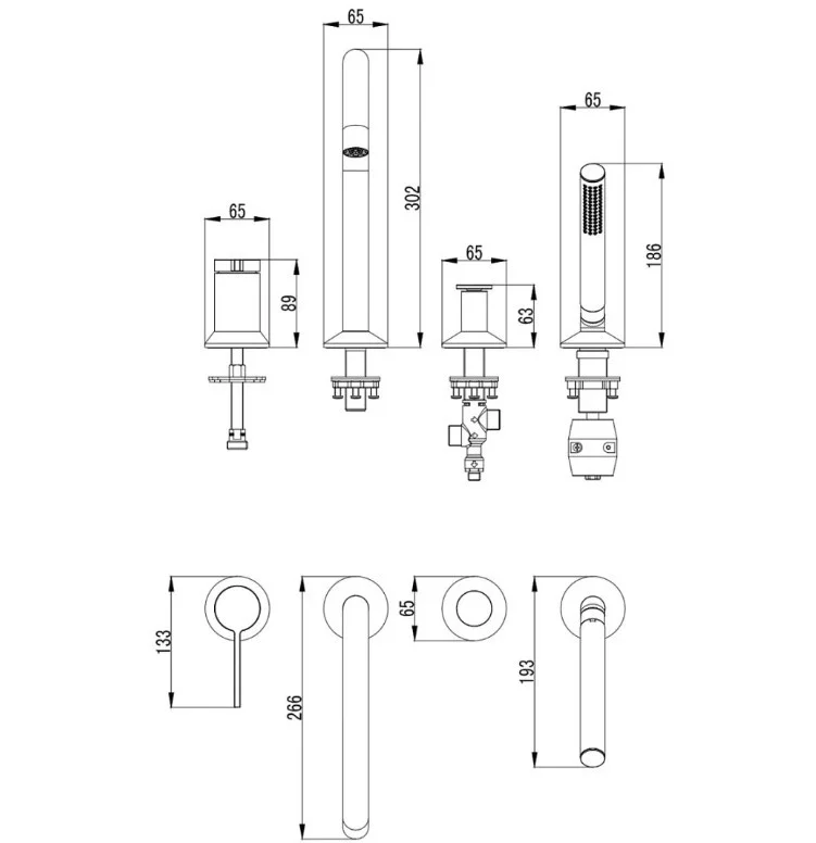 Приобрести azario смеситель на борт ванны flame, 4 -отверстия, хром az-vpc258320c