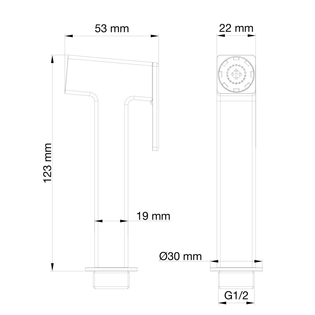 Приобрести лейка для гигиенического душа wonzon & woghand, темный графит (ww-88pq02-bgm)