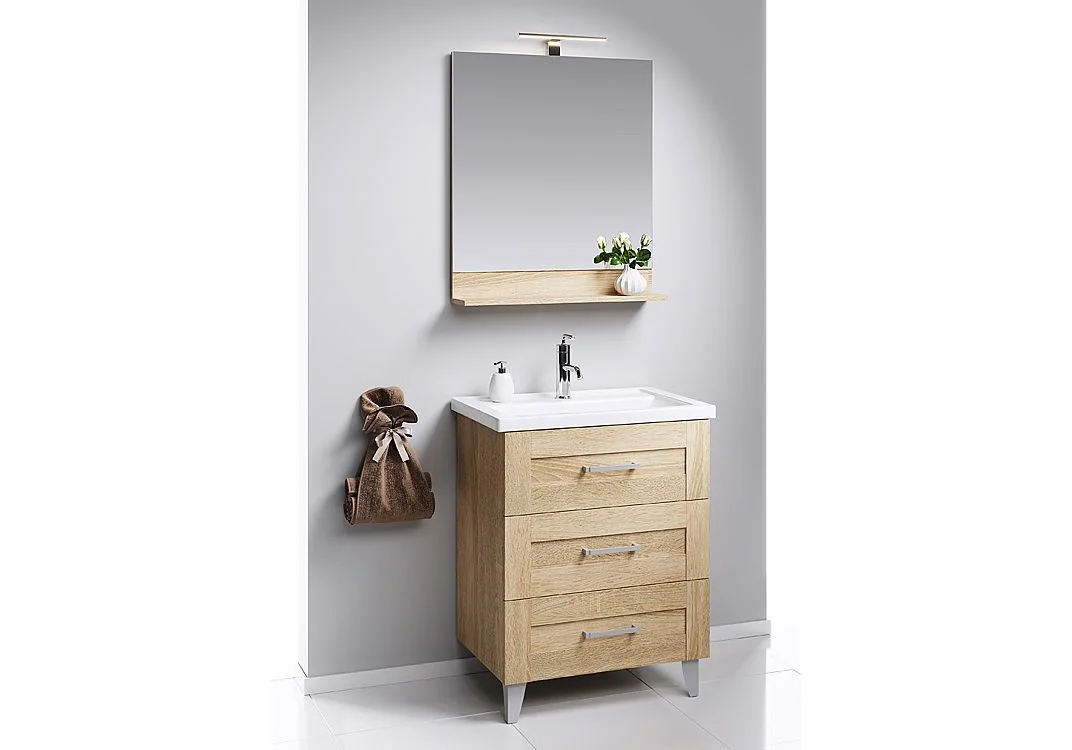 Приобрести тумба напольная с раковиной aqwella фостер 80 см fos01083ds, дуб сонома