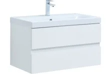 Aquanet Тумба с раковиной Беркли 80 см, белая глянец (2 ящика)