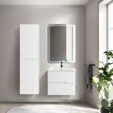 Cezares Тумба подвесная с раковиной DUET 60 см Bianco Lucido, белый глянец DUET-600-2C-SO-BL