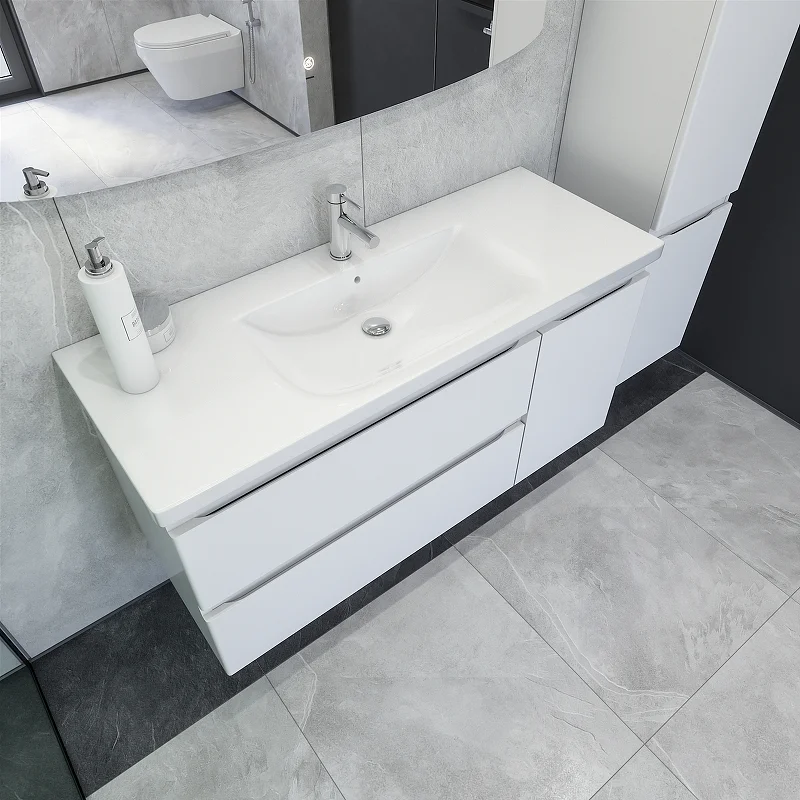 Приобрести caprigo тумба с раковиной подвесная forte 120 см, белая 36117r-sf027