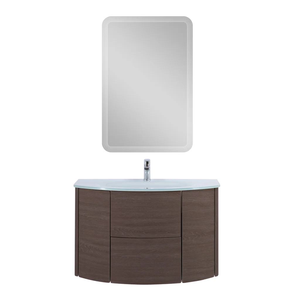 Приобрести cezares тумба подвесная с раковиной eden 91 см rovere scuro soft, стекло, коричневая 55070