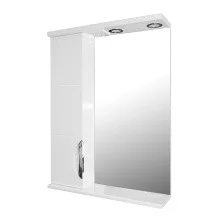 Loranto Зеркало-шкаф Стиль Соло 60 60х82,5 см левосторонний, фрезерованный фасад, белый (CS00024779)