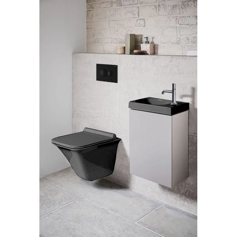 Приобрести loranto кнопка смыва механическая, двойная, черный матовый