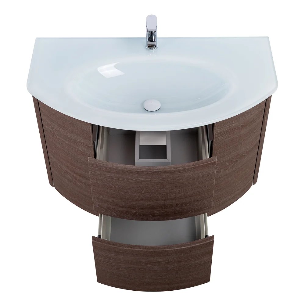 Приобрести cezares тумба подвесная с раковиной eden 91 см rovere scuro soft, стекло, коричневая 55070