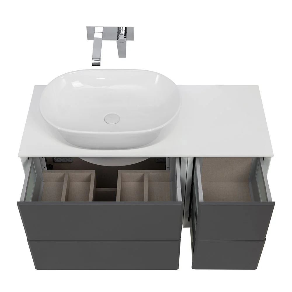 Приобрести cezares тумба со столешницей подвесная bellagio 106 см grigio nuvola, серая 55301