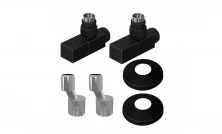 LEMARK Комплект подключения с квадратными вентилями, черный LM03412SBL