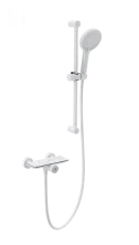 Смеситель для душа с гарнитуром WONZON & WOGHAND ClickPlate, Белый матовый (WW-B2052-A-MW)