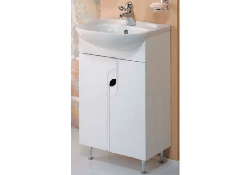 Приобрести тумба напольная с раковиной акватон панда 50 см 1a053701pd010, 1wh110171, белый