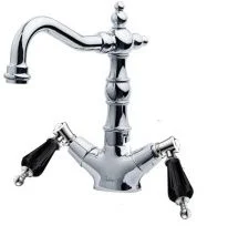 Boheme Сместель для раковины Tradizionale, высокий, хром\черные кристаллы 272-BSW