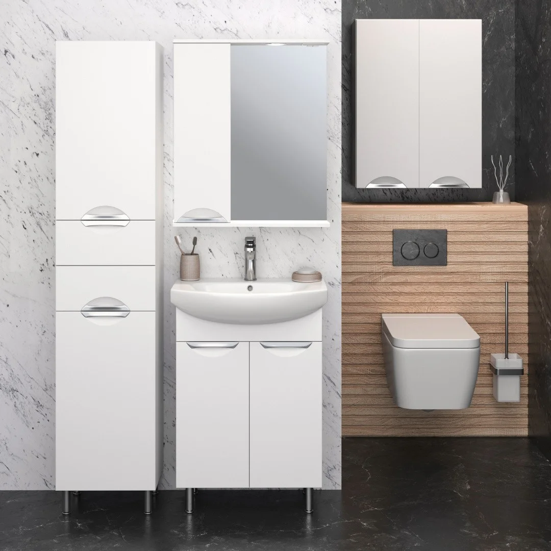 Приобрести aqua de marco зеркало-шкаф eleganse 60 см, левое, белый\хром 1060cele/l