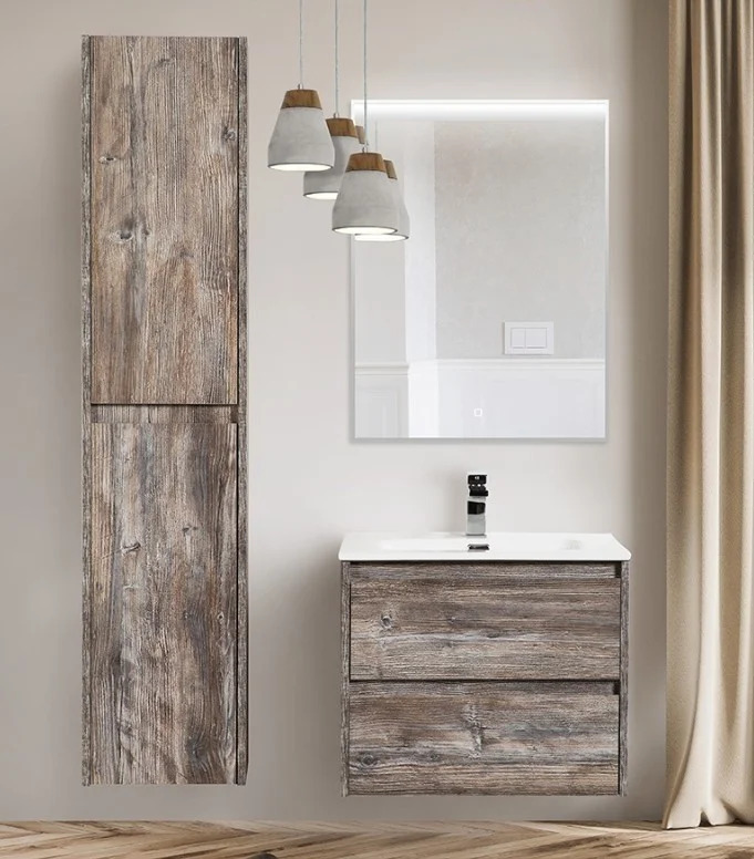 Приобрести тумба подвесная с раковиной belbagno kraft-600-2c-so-pp 60 см, pino pasadena