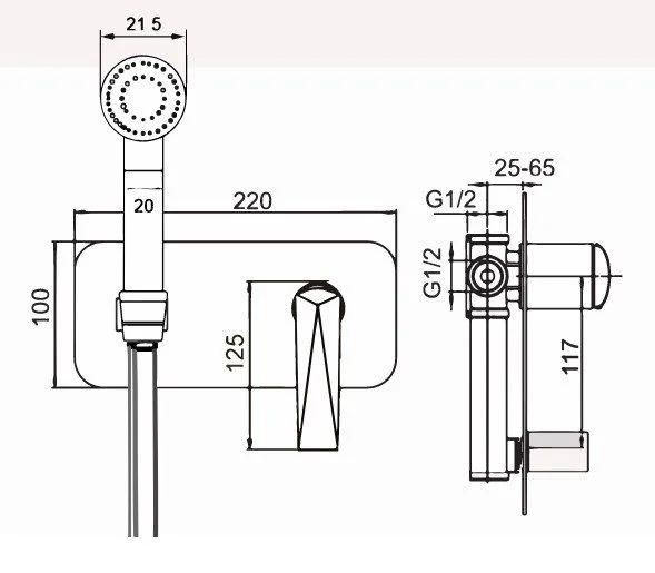 Приобрести boheme гигиенический душ venturo, белый\хром 377-w