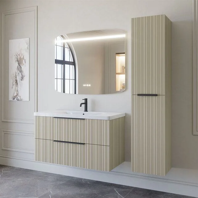 Приобрести caprigo тумба с раковиной rain 100 см, бежевая, эмаль