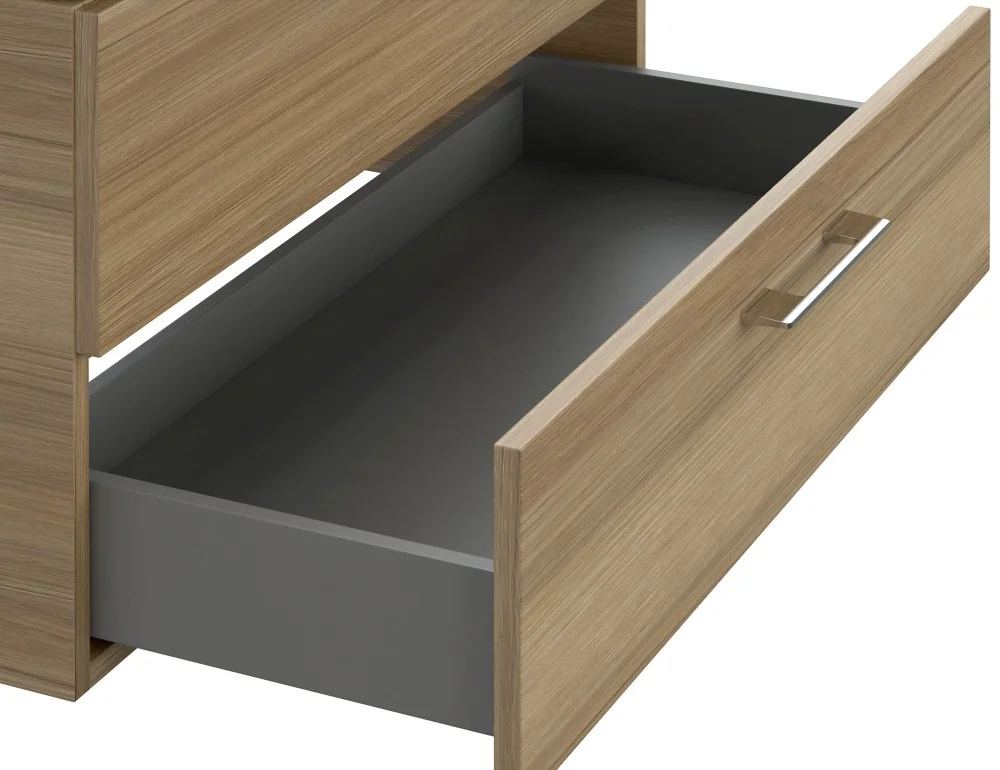 Приобрести тумба cersanit lara 80 см. подвесная с раковиной, 2 ящика, орех.