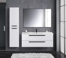 Cezares Тумба подвесная с раковиной ECO-CER 120 см Bianco Opaco, белая матовая ECO-CER-1200-2C-SO-BO