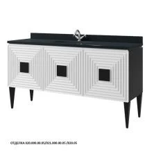 Caprigo Тумба с раковиной ATRIO 166 см, белая/черная