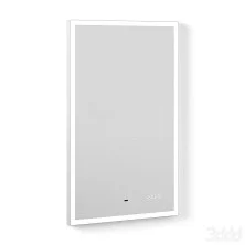 Briz Зеркало ELEN 50х80 см, с подсветкой, подогревом,часы, температура, сенсорное включение , белое, ПДЗ42-50
