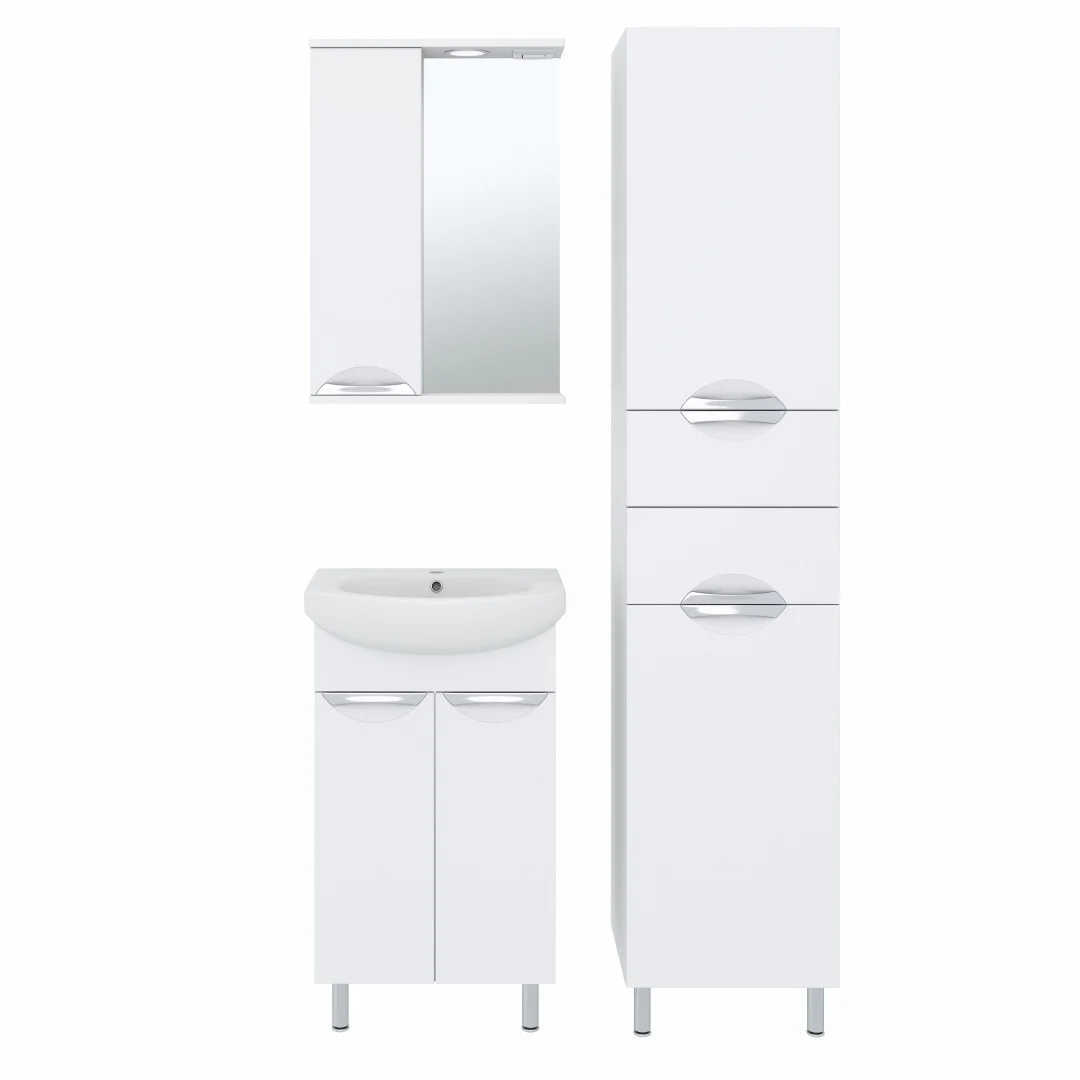 Приобрести aqua de marco зеркало-шкаф eleganse 50 см, левое, белый\хром 1050cele/l