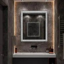 Continent Зеркало с подсветкой Apollo 80х90 см, сенсорный включатель, белое