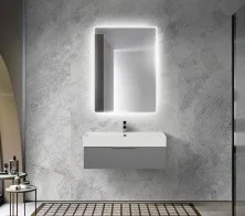 Cezares Тумба подвесная с раковиной PREMIUM 90 см Plisse Grigio nuvola, серая 55424