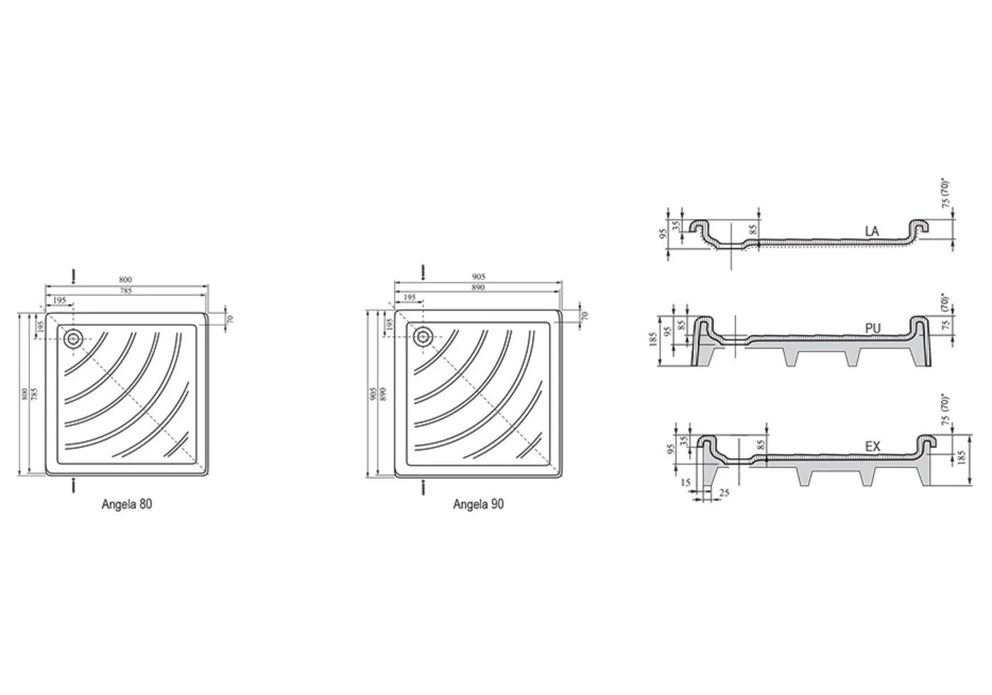 Приобрести поддон акриловый ravak kaskada angela 80 см pu a004401120